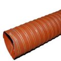 Hopper Dryer Hose, 2-Ply, Orange, 4″ ID, 12′ Long, Silicone Coated Fiberglass