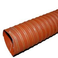Hopper Dryer Hose, 2-Ply, Orange, 4" ID, 12' Long, Silicone Coated Fiberglass