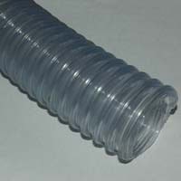 Loader Hose, 2" ID, Static Wire, Clear Wall, Helix Reinforced Food Grade PVC & Seamless Smooth Bore