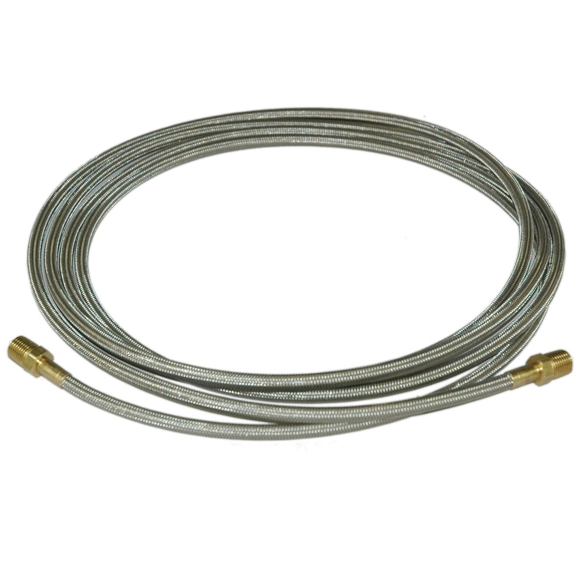 Hose, High Heat Resistant, PTFE, 12' Long, Swaged 1/4" Male NPT Fittings on Both Ends - Image 2