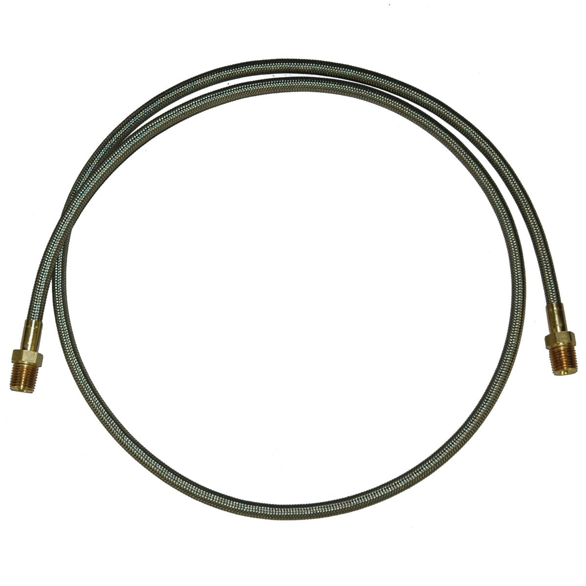 Hose, High Heat Resistant, PTFE, 4' Long, Swaged 1/4" Male NPT Fittings on Both Ends - Image 2