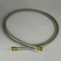 Hose, High Heat Resistant, PTFE, 8' Long, Swaged 1/2" Male NPT Fittings on Both Ends
