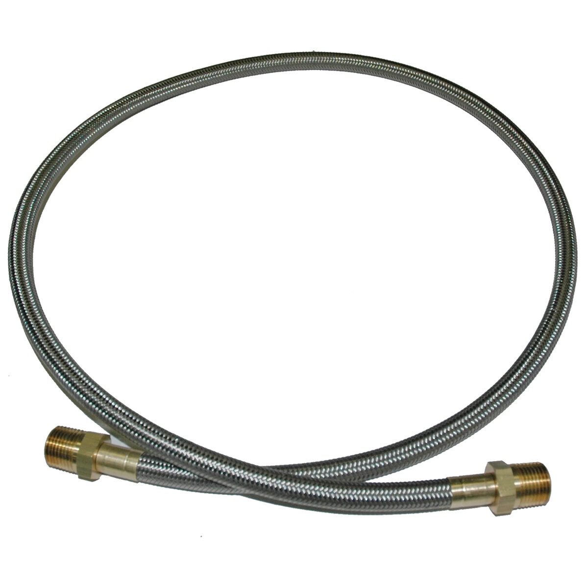 Hose, High Heat Resistant, PTFE, 4' Long, Swaged 1/2" Male NPT Fittings on Both Ends - Image 2