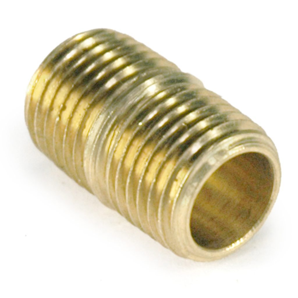 Pipe Nipple, 1/4" NPT, Close, Brass