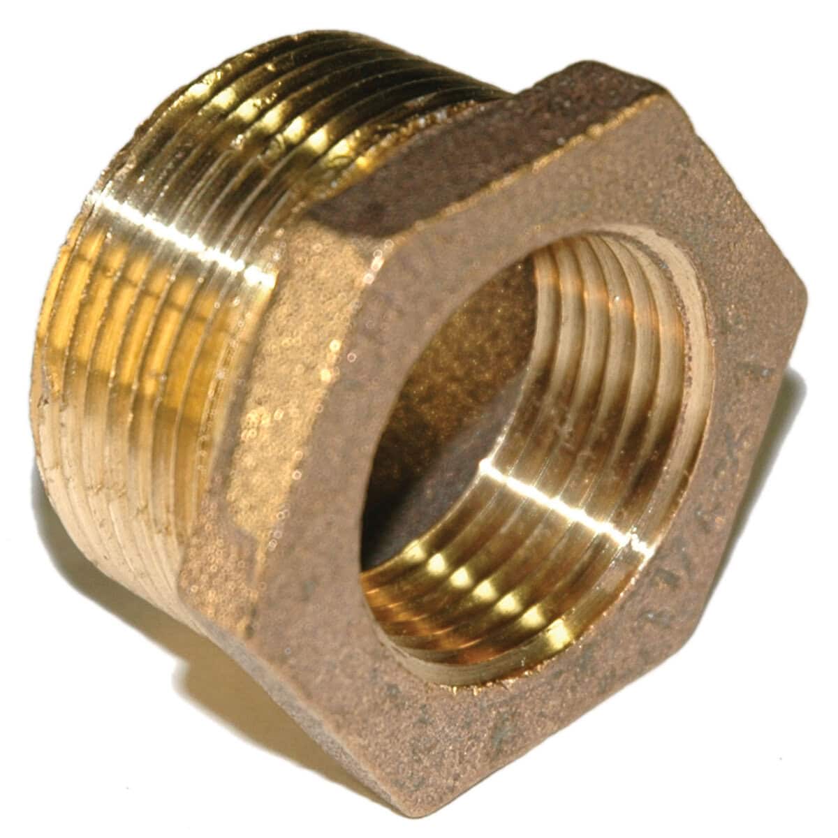 Bushing, Hex, 1-1/4" x 1" NPT, Bronze - Image 2