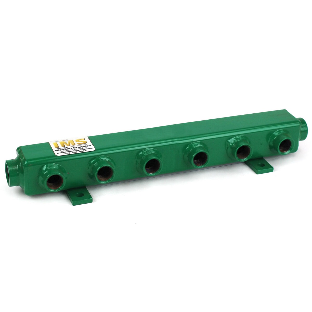 Manifold, Water, Steel, ST Series (2) 3/4" NPT Inlet/Outlet, (6) 1/2" NPT Ports, 16-1/4" OAL - Image 1