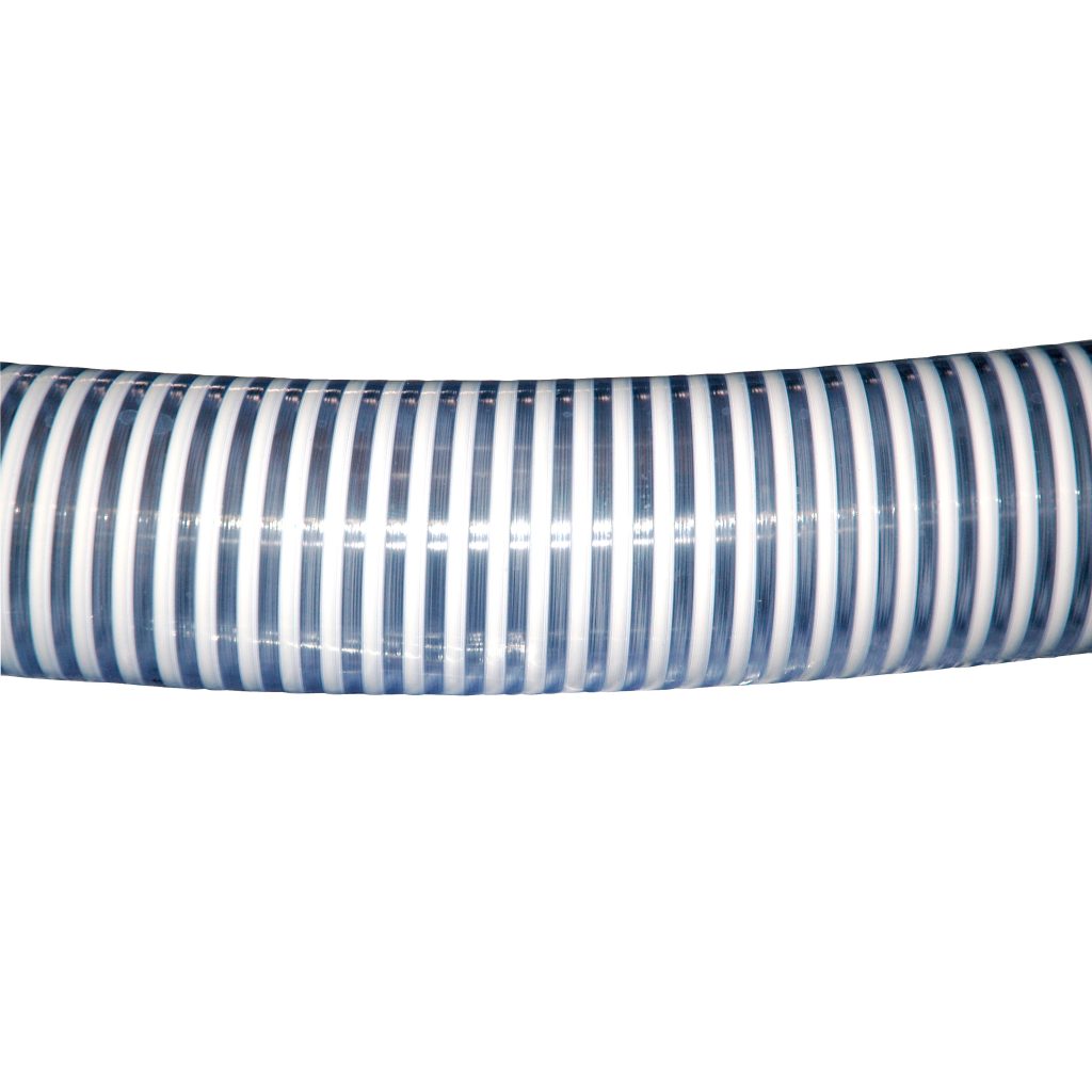Loader Hose, 3" ID, Smooth Cover, Clear Wall, White Helix Reinforced PVC & Seamless Smooth Bore