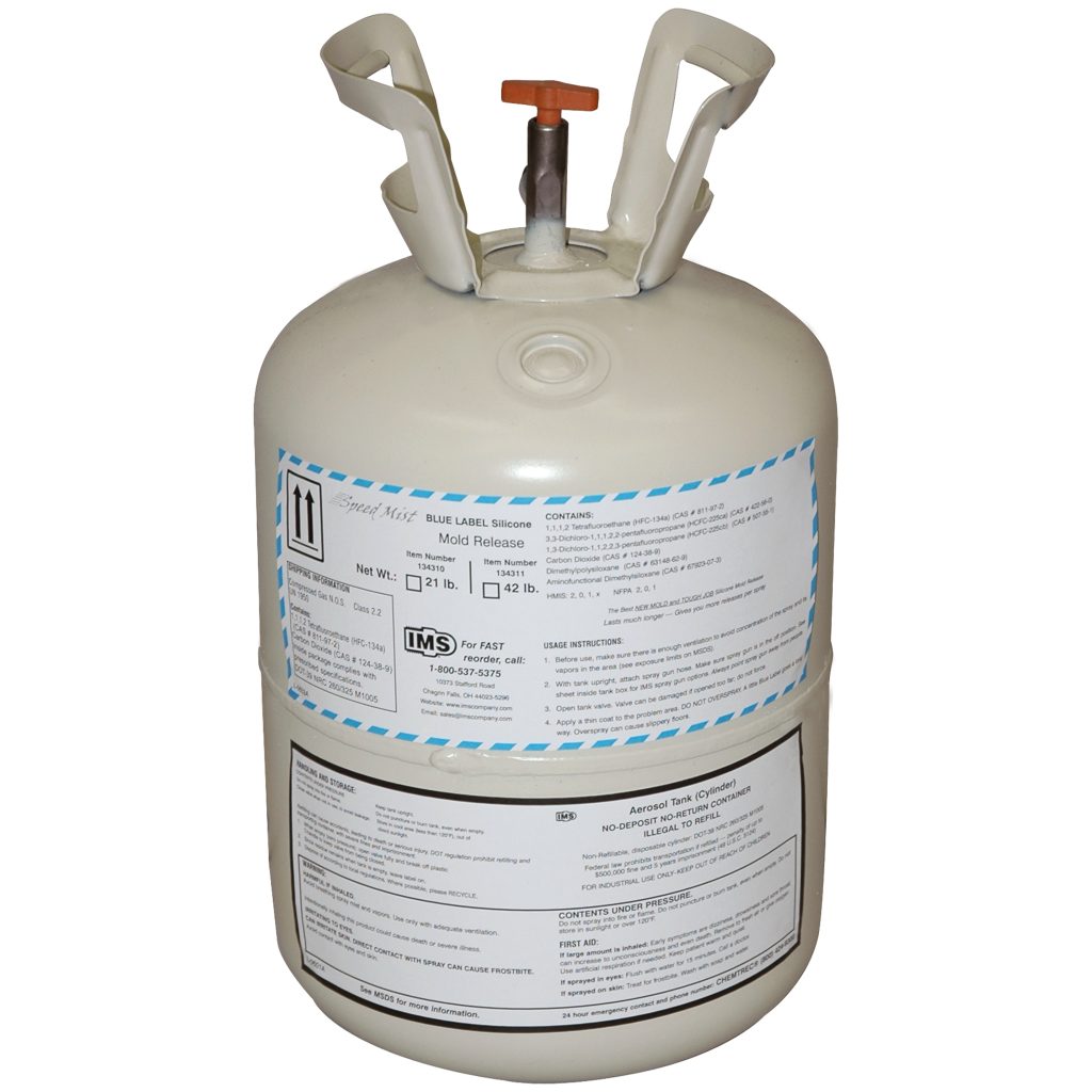 Mold Release, Blue Label Silicone, Speed Mist Plus, Small Tank, 21 lb Net Wt.