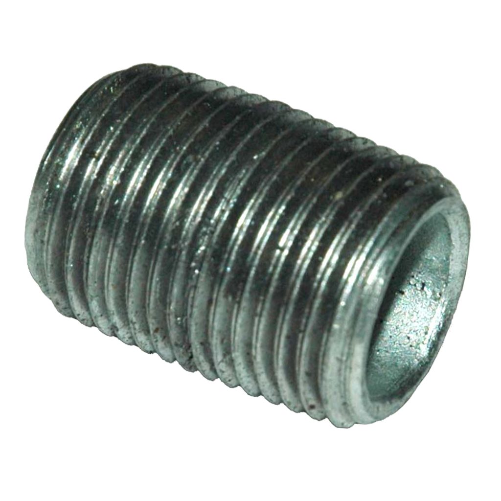Pipe Nipple, 1/2" NPT, Close, Galvanized Steel