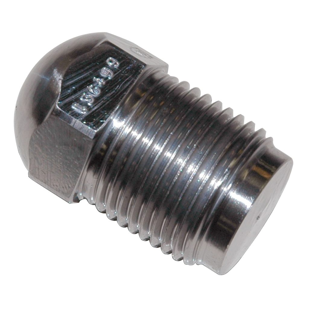 Nozzle Tip, Testing Blank 1-1/2" OAL, 7/8"-14, 1/2" Radius