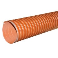 Hopper Dryer Hose, 2-Ply, Orange, 5" ID, 12' Long, Silicone Coated Fiberglass