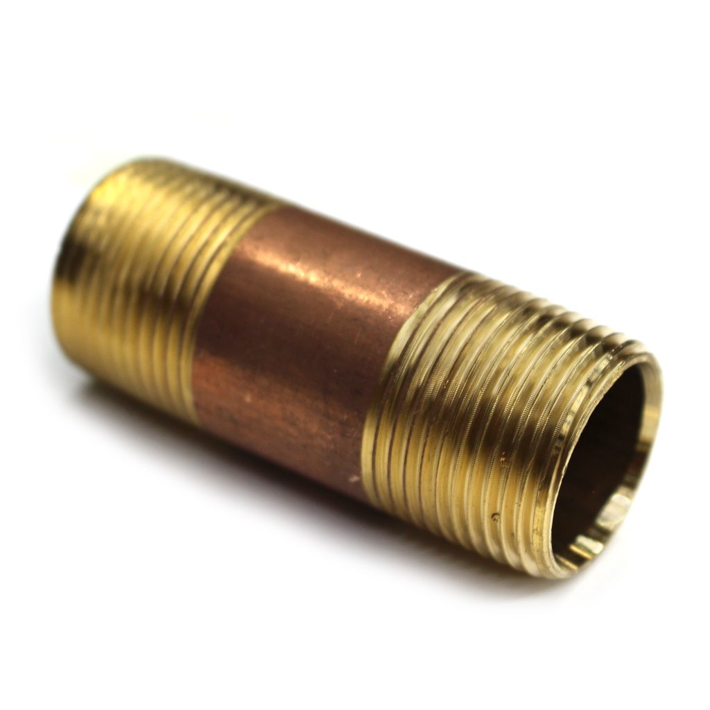 Pipe Nipple, 3/4" NPT, 2-1/2" Length, Brass