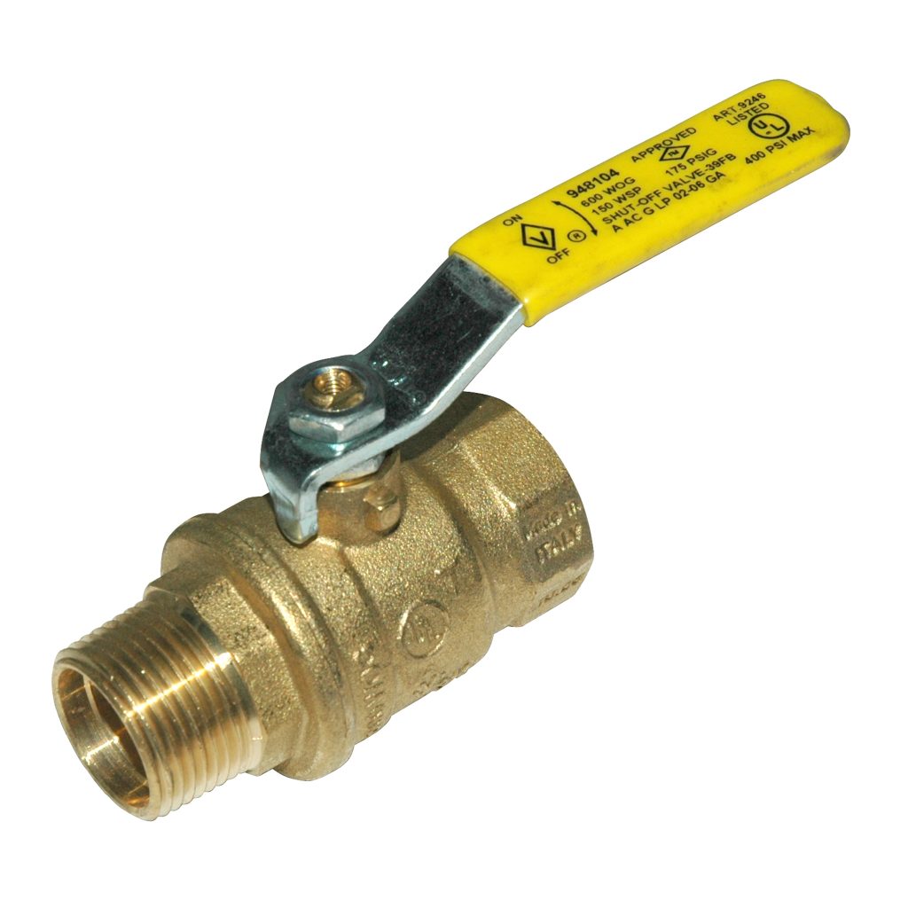 Ball Valve, 3/4" Male x 3/4" Female NPT Full Port, Brass
