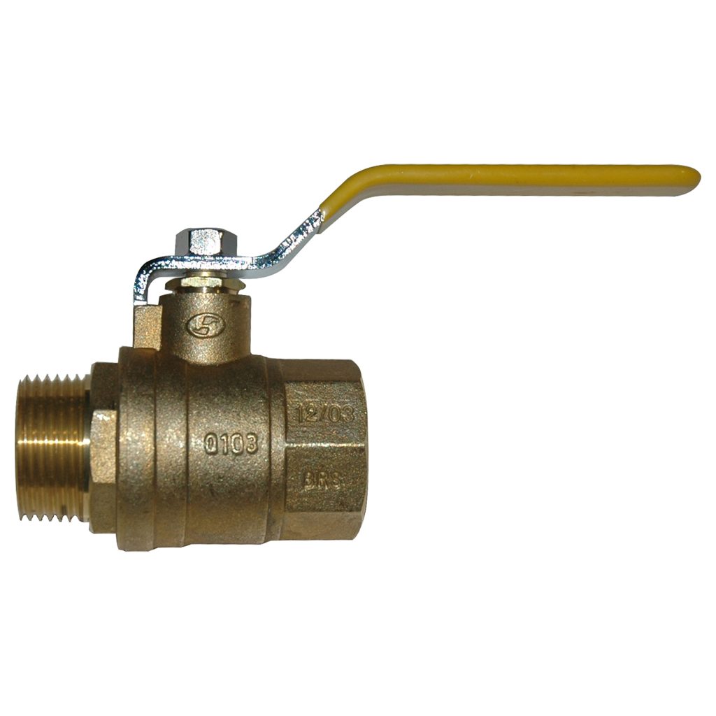 Ball Valve, 1" Male x 1" Female NPT Full Port, Brass
