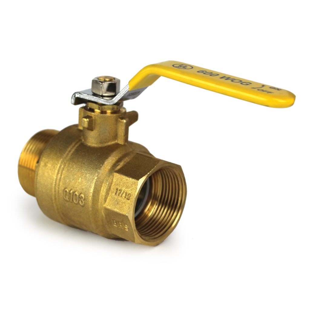 Ball Valve, 1-1/4" Male x 1-1/4" Female NPT Full Port, Brass