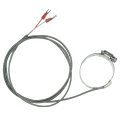Thermocouple, 1-1/16″ to 2″ Diameter Range, All in One Clamp Style, Type J, 48″ SS Leads, Spade Lugs