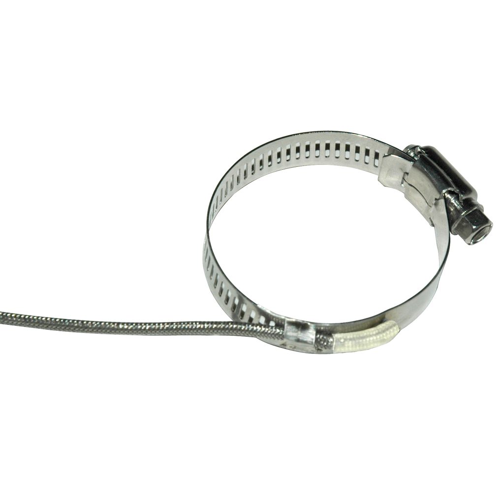 Thermocouple, 1-1/16" to 2" Diameter Range, All in One Clamp Style, Type J, 48" SS Leads, Spade Lugs