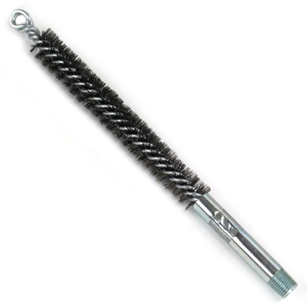 Brush, Heavy Duty Barrel, 15mm OD, High Carbon Steel, Double Stem And Spiral