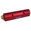 Manifold, Red Aluminum, (2) 1″ Inlets and (4) 3/8″ Ports, with (1) Bronze End Plug