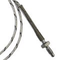 Thermocouple, Nozzle/Bolt Style, Type J, 1/4″-28 Thread, 3/16″ Tip, 144″ SS Leads, Spade Lugs, Grounded