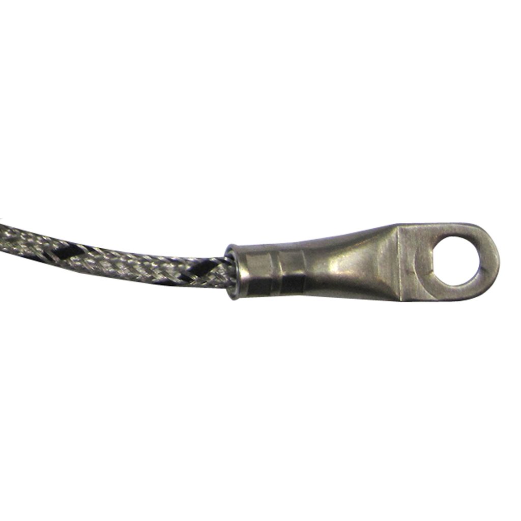 Thermocouple, Washer Style, 1/4" ID, Type J, 96" SS Leads, Spade Lugs, Grounded
