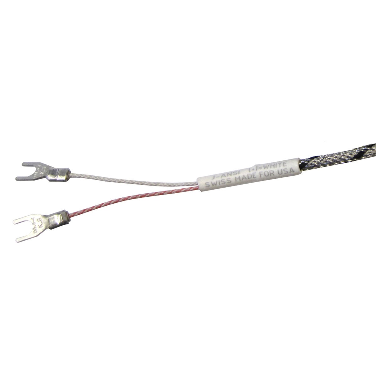 Thermocouple, Washer Style, 1/4" ID, Type J, 144" SS Leads, Spade Lugs, Grounded - Image 3