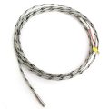 Thermocouple, Probe Style, Type J, 3/16″ x 1″ Tip, 96″ SS Braided Lead with Spade Lugs, Grounded