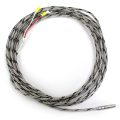 Thermocouple, Probe Style, Type J, 3/16″ x 1″ Tip, 144″ SS Braided Lead with Spade Lugs, Grounded