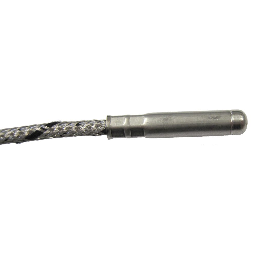 Thermocouple, Probe Style, Type J, 3/16" x 2-1/2" Tip, 144" SS Leads, Spade Lugs, Grounded