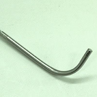 Thermocouple, Newbury-Nozzle Style, Type J, 0.118" x 1" Tip, 90° Bend, 96" Leads, Stripped, Grounded