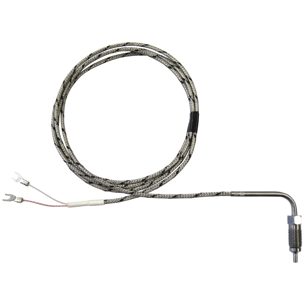 Thermocouple, Direct Melt Style B, Type J, Tungsten Tip, 144" SS Leads, Spade Lugs, 3/8"-24 Thread, Grounded