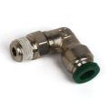 Push to Connect Tube Fitting, Elbow, Male Swivel, 1/2" OD Tube to 3/8" NPT - Image 1