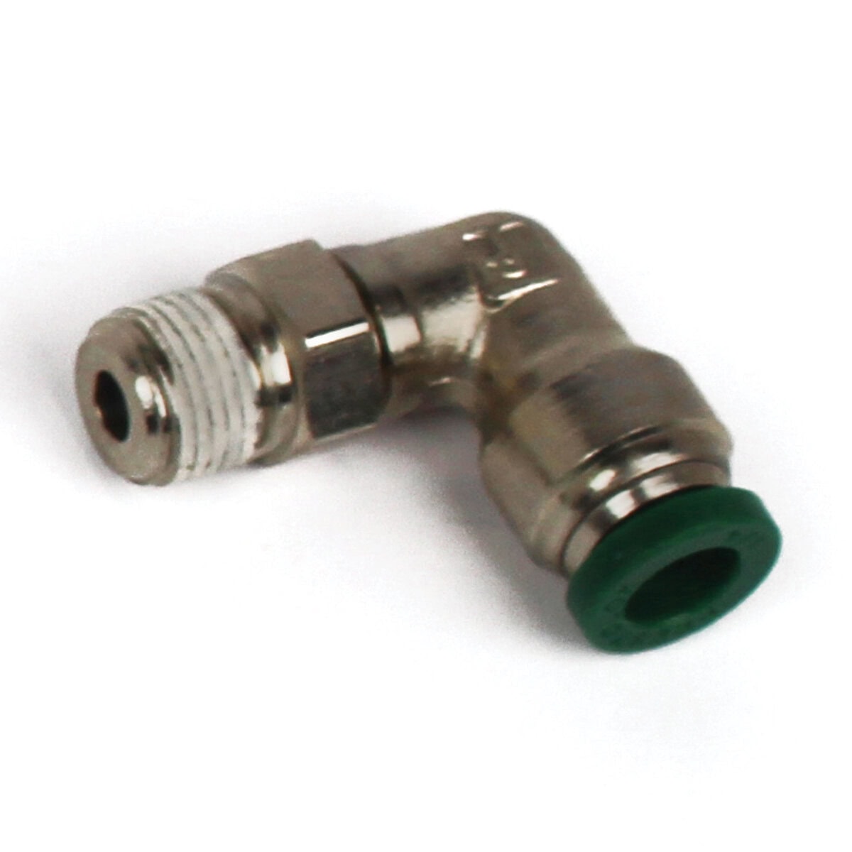 Push to Connect Tube Fitting, Elbow, Male Swivel, 1/2" OD Tube to 3/8" NPT - Image 1