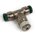 Push to Connect Tube Fitting, Branch Tee, Male Swivel, 3/8″ OD Tube x 3/8″ NPT