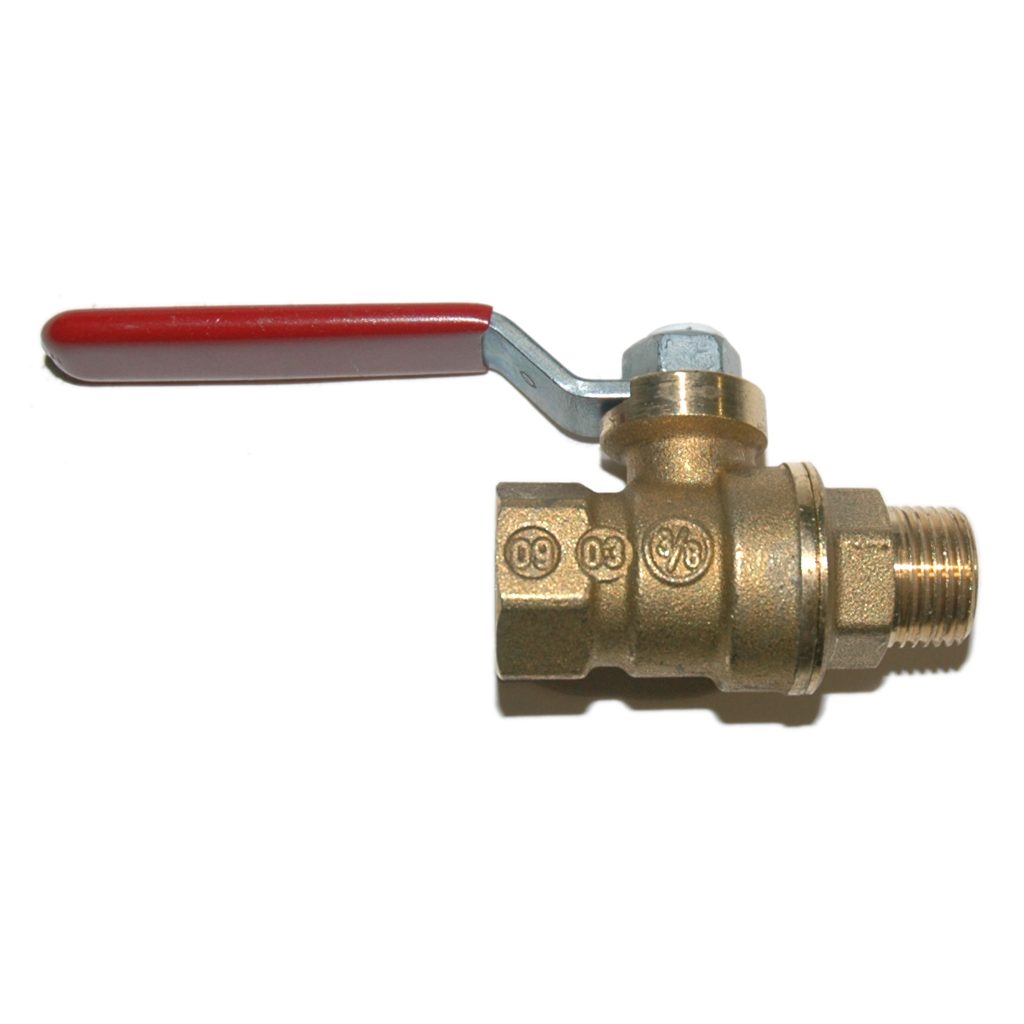 Ball Valve, 3/8" Male x 3/8" Female NPT Low Profile Stem, Brass
