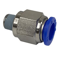 Push to Connect Tube Fitting, Connector, Male, 10mm OD Tube, 1/8" BSPP