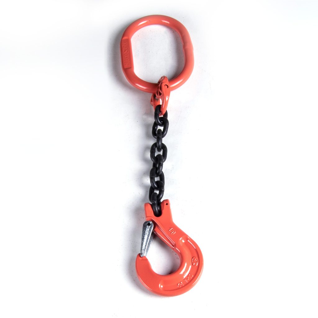 Chain Sling, Alloy, Type SOS, Single Leg, 3/8" Chain x 36" Reach, Sling Hooks with Safety Latches