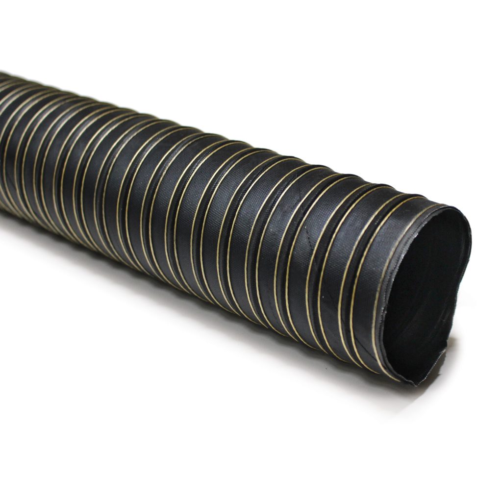 Hopper Dryer Hose, 2-Ply, Black, 2-1/2" ID, 13' Long, Neoprene Coated Fiberglass