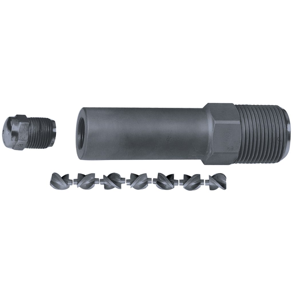 Nozzle Body, Color Mixing Kit, 7-3/8" OAL, 1-3/4"-8 Thd, 3/4" RO, 1/2" Rad, 3/16" Orf with Helix Set