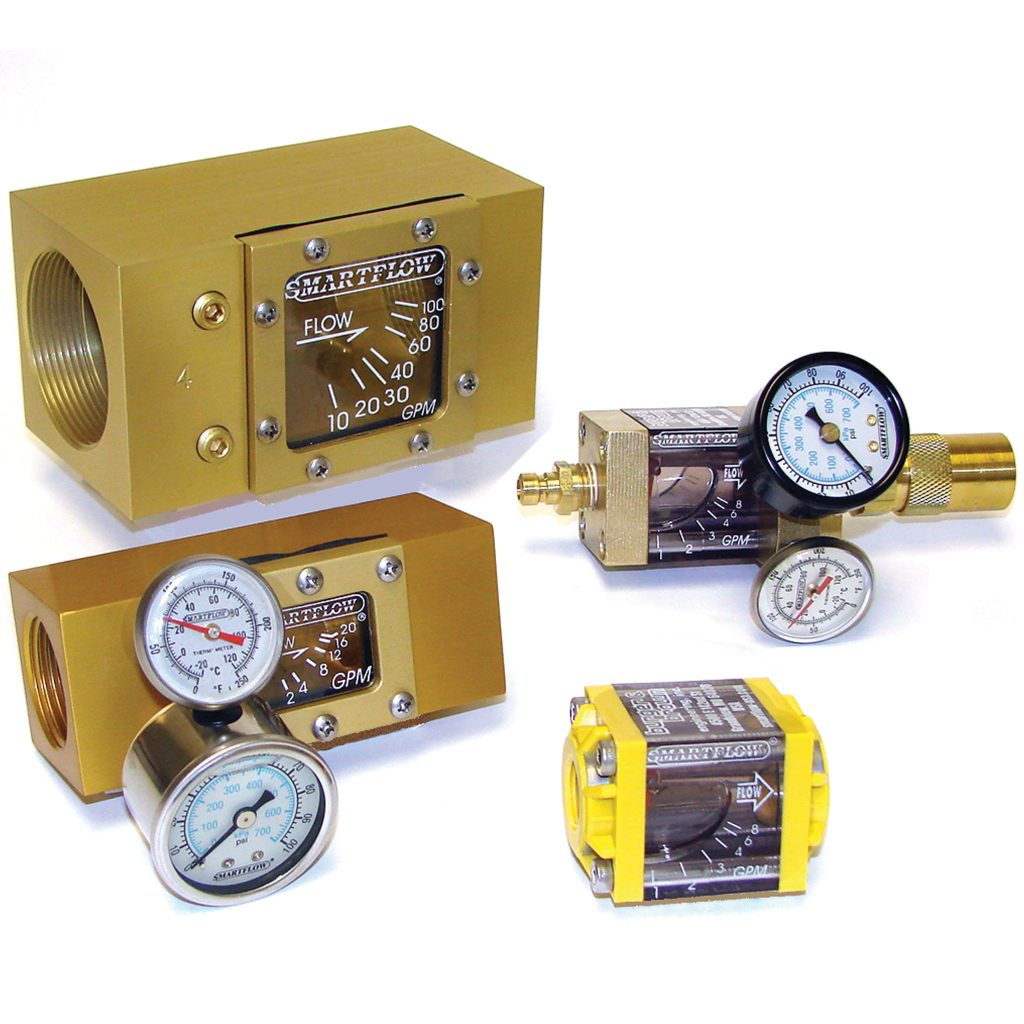 Flowmeter, 3/4" NPT Inlet and Outlet, 8.0 gpm, with Brass End Caps