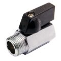 Ball Valve, Miniature, Male x Female, 3/8″ NPT, Chrome Plated Brass Body