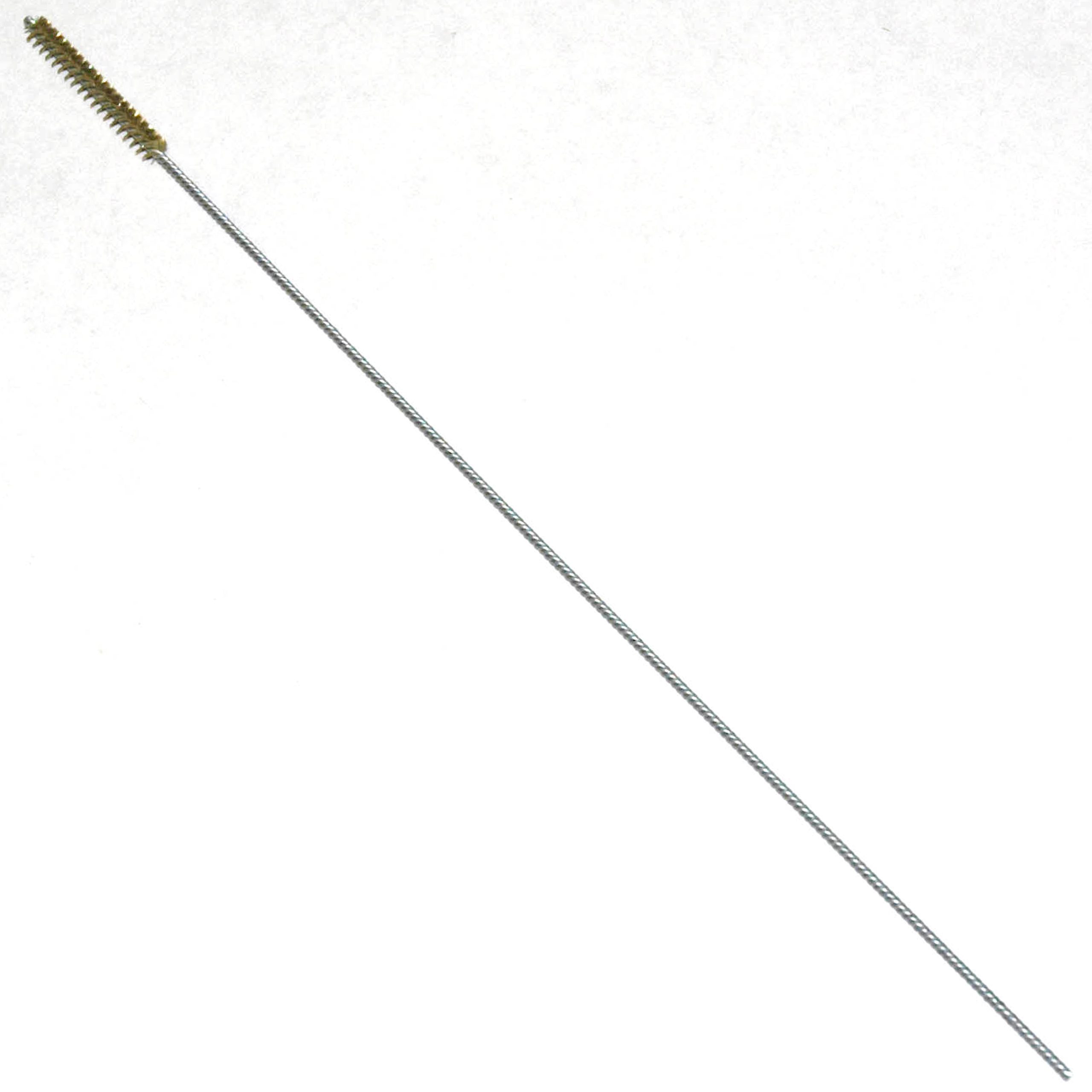 Brass Bristle, Power Driven (Double Spiral) Tube Brush, 1/4" Brush Diameter, 12" Length - Image 1