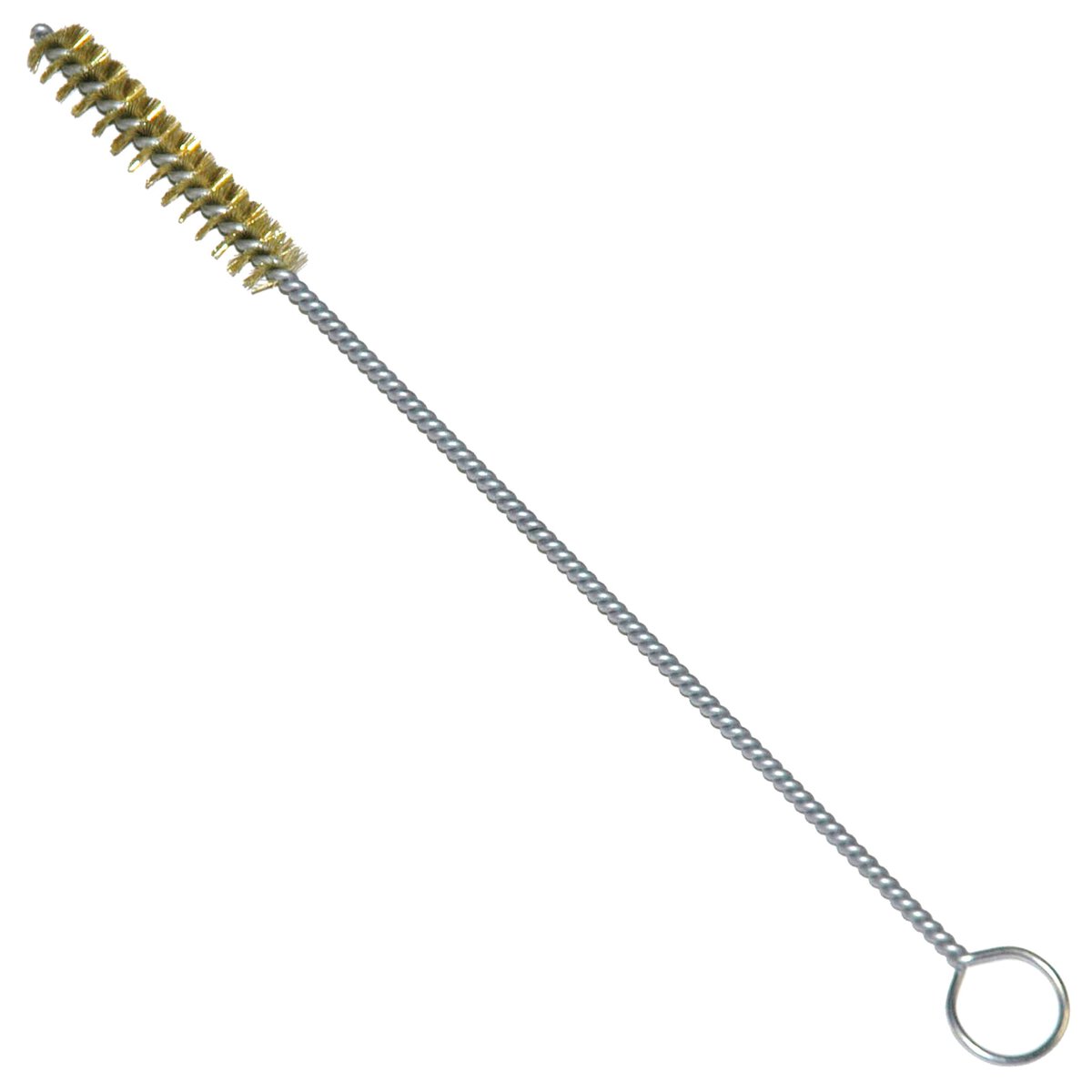 Brass Bristle Tube Brush, 3/8" Brush Diameter, 2" Brush Length, 8" Overall Length - Image 1