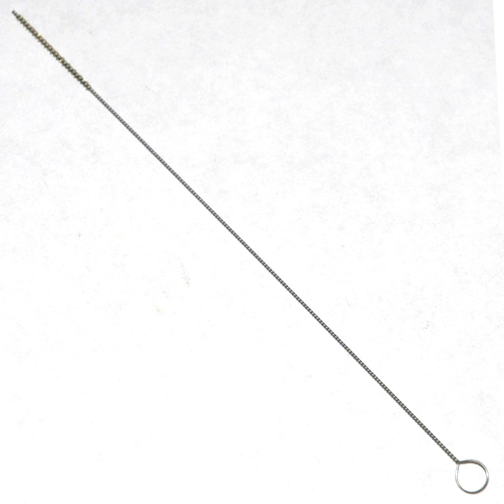 Brass Bristle Tube Brush, 1/16" Brush Diameter, 1" Brush Length, 6" Overall Length