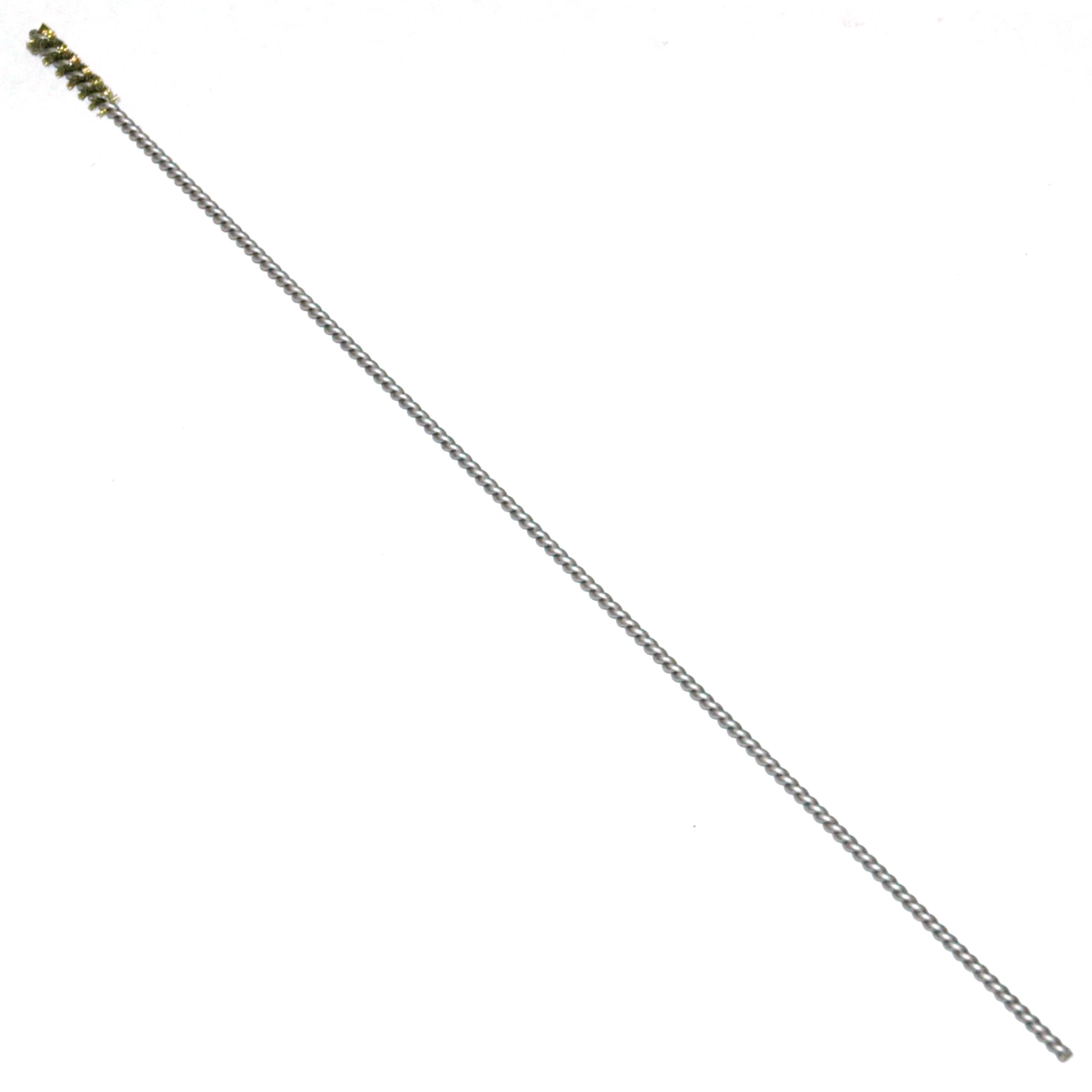 Brass Bristle, Power Driven (Single Spiral) Tube Brush, 1/4" Brush Diameter, 12" Length - Image 1