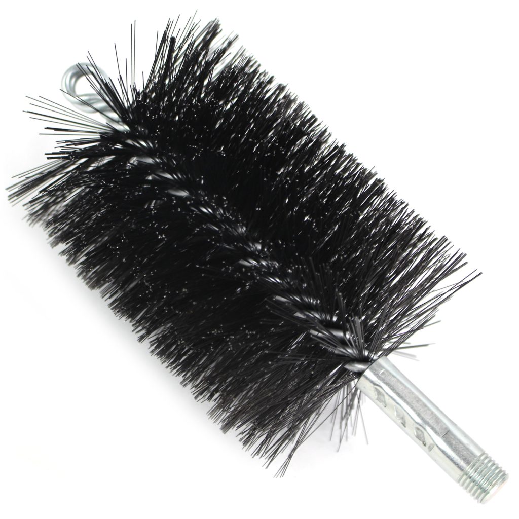 Brush, Heavy Duty Barrel, 3-1/2" OD, High Carbon Steel, Double Stem And Spiral
