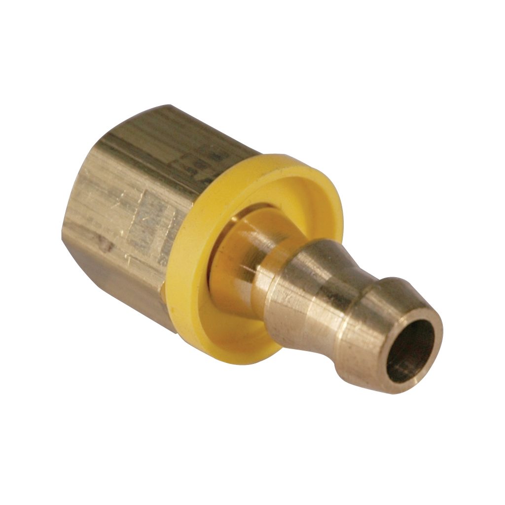 Hose Barb, 3/8" Inside Diameter Push-On, 3/8" Female NPT, Brass