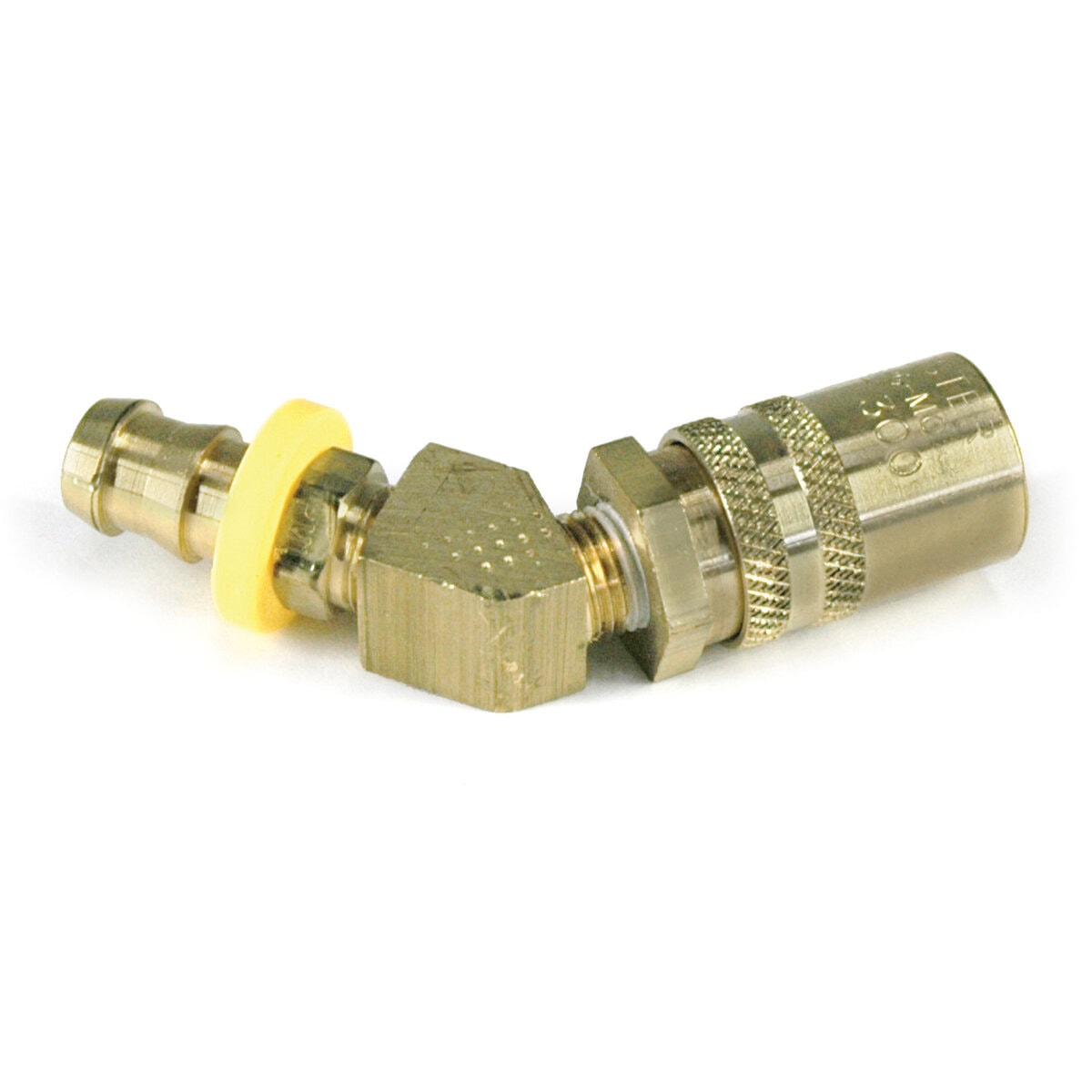 Coupler, 3/8" Passage, 45 Degree, 1/2" Hose Barb, Push-On, 328P Series. - Image 2