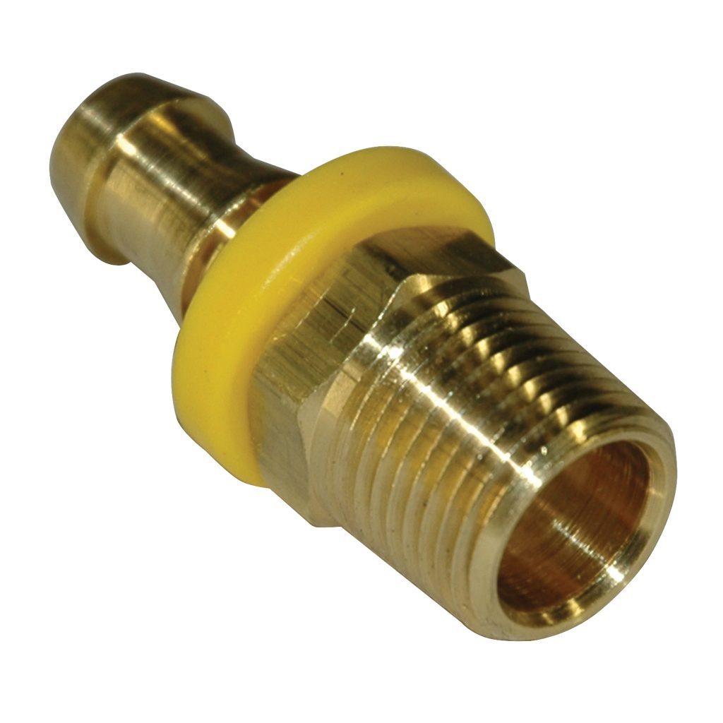 Hose Barb, 3/8" Inside Diameter Push-On, 3/8" Male NPT, Brass