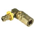 Coupler, 3/8″ Passage, 90 Degree, 1/2″ Hose Barb Push-On, 318P Series.